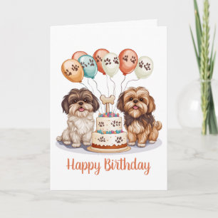 Carte Joyeux anniversaire Chih Tzu Chiens Anniversaire G