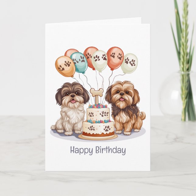 Carte Joyeux anniversaire Chih Tzu Chiens Anniversaire G (Devant)