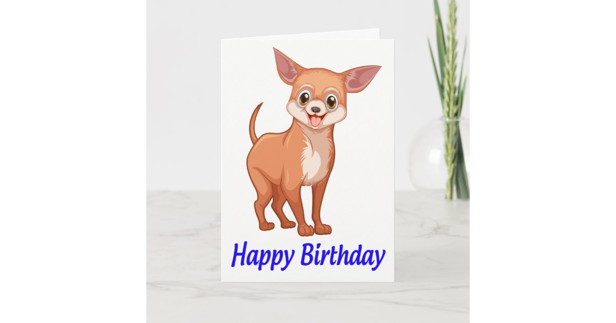 Carte Joyeux Anniversaire Chihuahua Chiot Puppy Zazzle Ca