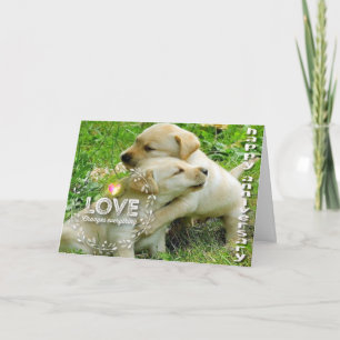 Carte Joyeux Anniversaire (Chiots) - Christian