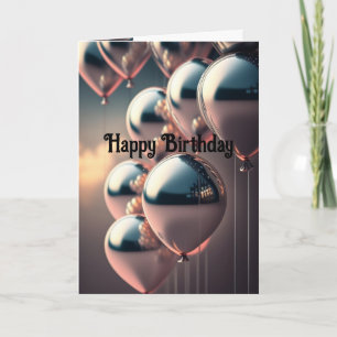 Carte Joyeux Anniversaire Classy Personne Balloons métal