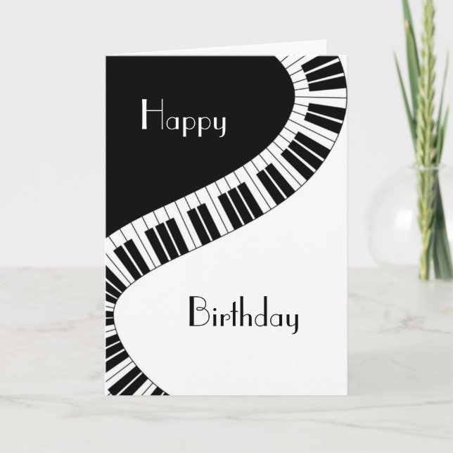 Carte Joyeux anniversaire - Clés de piano courbées (Devant)