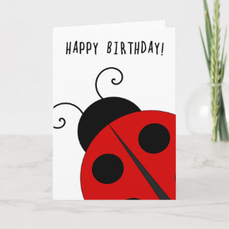 Carte Joyeux anniversaire, coccinelle géante