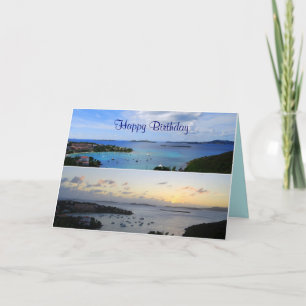 Carte Joyeux anniversaire, Collage de Cruz Bay, St. John
