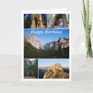 Carte Joyeux anniversaire, collage de parc national de