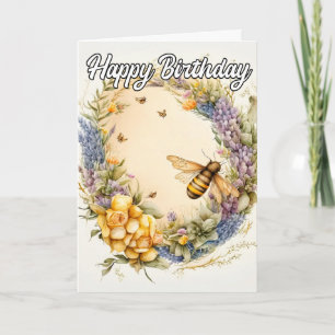 Carte Joyeux anniversaire Collage du bourdon de printe