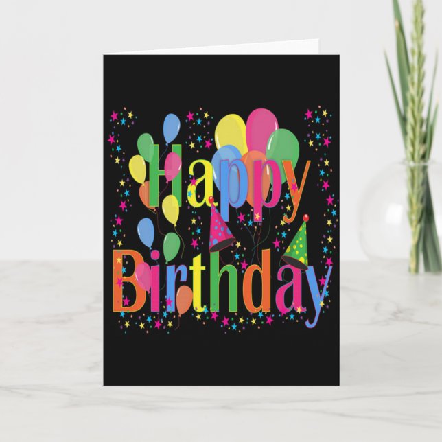 Carte Joyeux anniversaire coloré (Devant)