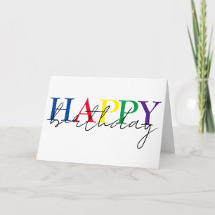 Carte Joyeux anniversaire coloré simple