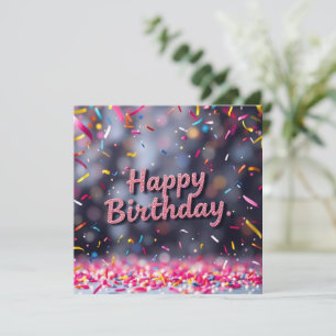 Carte Joyeux Anniversaire Colorful Confetti & Sweets