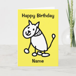 Carte Joyeux Anniversaire Contour Chien de Dessin Animé 