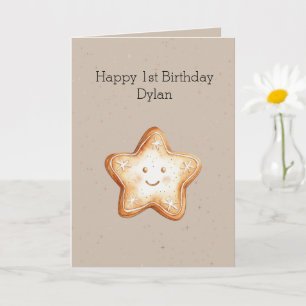 Carte Joyeux Anniversaire Cookie Pain d'Épice Étoile Bon