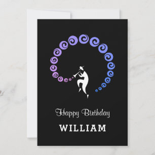 Carte Joyeux Anniversaire Cool Jazz Musicien Blue Lilac 