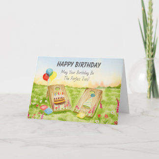 Carte Joyeux Anniversaire Cornhole Fête de Jardin