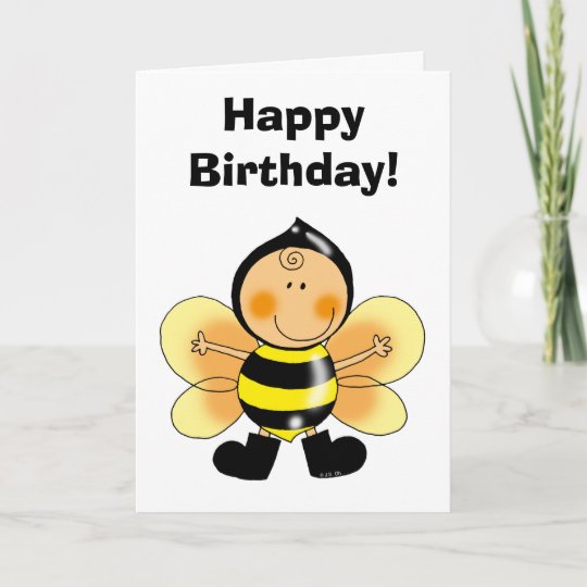 Carte Joyeux Anniversaire Costume D Abeille Zazzle Ca