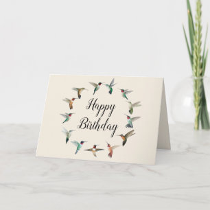 Carte Joyeux Anniversaire Couronne de Colibris