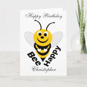 Carte Joyeux anniversaire d'abeille