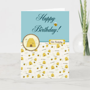Carte Joyeux anniversaire d'abeilles !