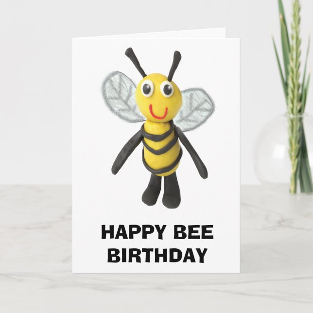 Carte Joyeux anniversaire d'abeilles (Devant)