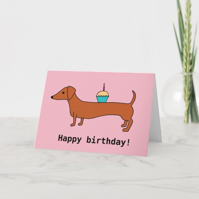 Carte Joyeux anniversaire Dachshund (Devant)