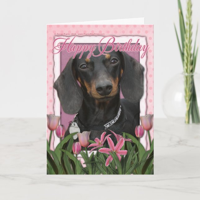 Carte Joyeux anniversaire - Dachshund - Winston (Devant)