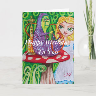 Carte Joyeux Anniversaire d'Alice dans la chenille du pa