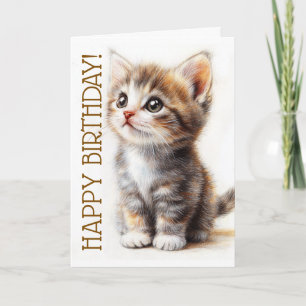 Carte Joyeux Anniversaire, Dame aux chats, Adulte aux ch