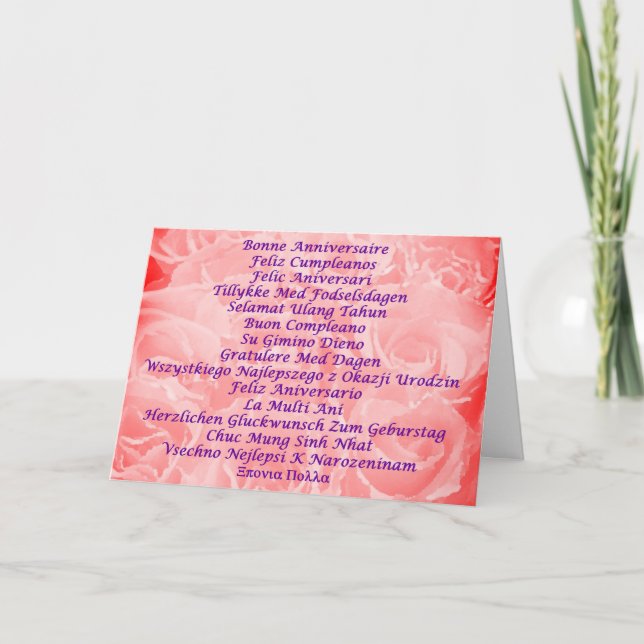 Carte Joyeux anniversaire dans 16 langues (Devant)