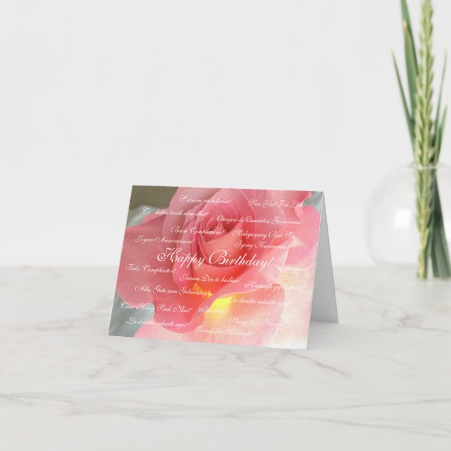 Carte Joyeux anniversaire dans beaucoup de langues (Devant)