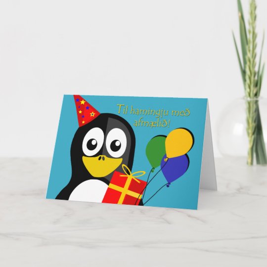 Carte Joyeux Anniversaire Dans Le Pingouin Islandais Et Zazzle Ca