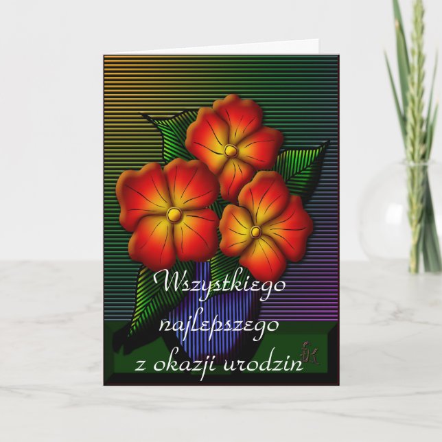 Carte Joyeux anniversaire dans le polonais (Devant)