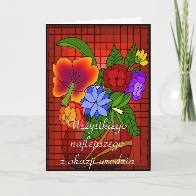 Carte Joyeux anniversaire dans le polonais (Devant)