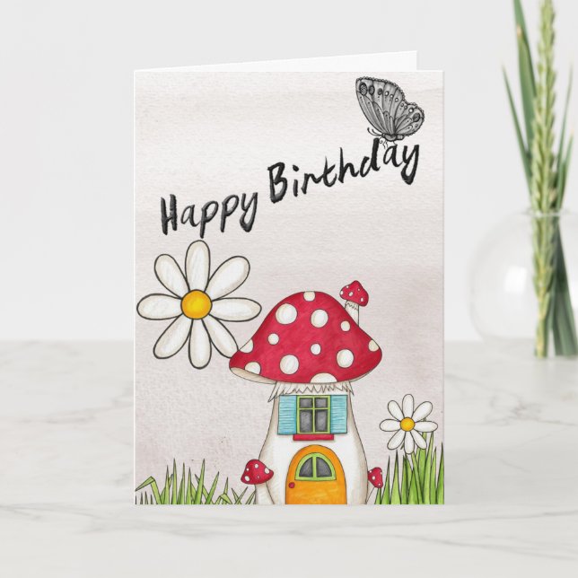 Carte Joyeux Anniversaire dans le village de Cute (Devant)
