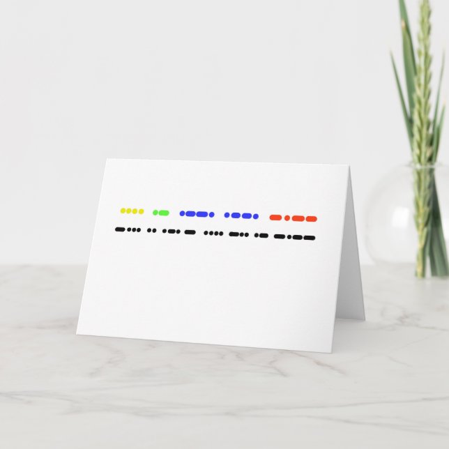 Carte "Joyeux anniversaire" dans Morse Code Card ou Salu (Devant)