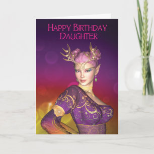 Carte Joyeux anniversaire Daughter Elf Card