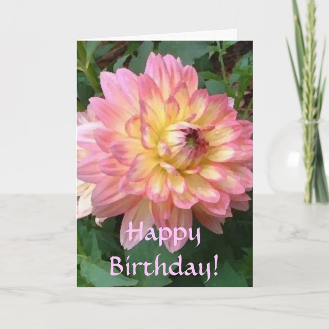 Carte Joyeux anniversaire de BA ! Dahlia (Devant)