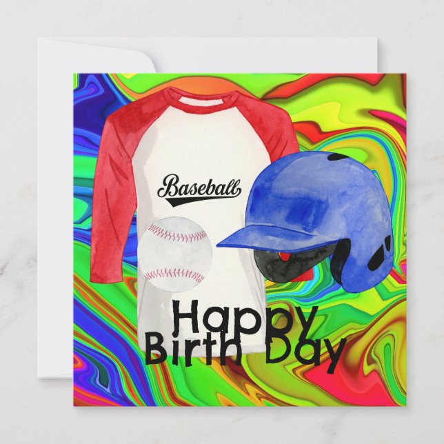 Carte Joyeux anniversaire de baseball au joueur de baseb (Devant)