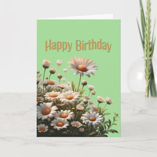 Carte Joyeux Anniversaire de belles marguerites (Devant)
