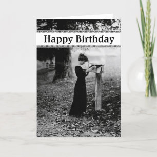 Carte Joyeux anniversaire de boîte aux lettres vintage