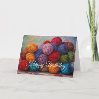 Joyeux Anniversaire de boules colorées de laine de
