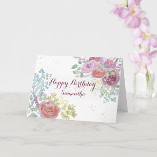 Carte Joyeux Anniversaire de Bourgogne Aquarelle