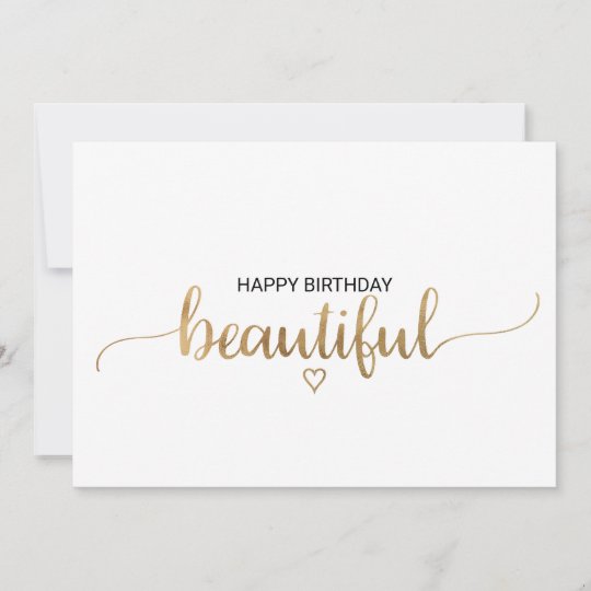 Carte Joyeux Anniversaire De Calligraphie Simple D Or Zazzle Ca