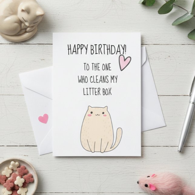 Carte Joyeux Anniversaire De Chat Funny Mignonne Humour (Créateur téléchargé)