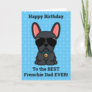 Carte Joyeux anniversaire de Chien Black French Bulldog
