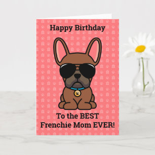 Carte Joyeux anniversaire de chien Red Fawn French Bulld