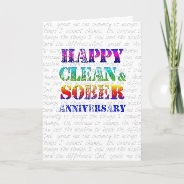 Carte Joyeux Anniversaire de Clean & Sober (Devant)