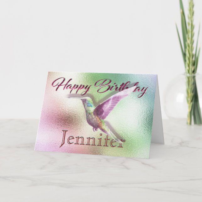 Carte Joyeux anniversaire de colibri (Devant)