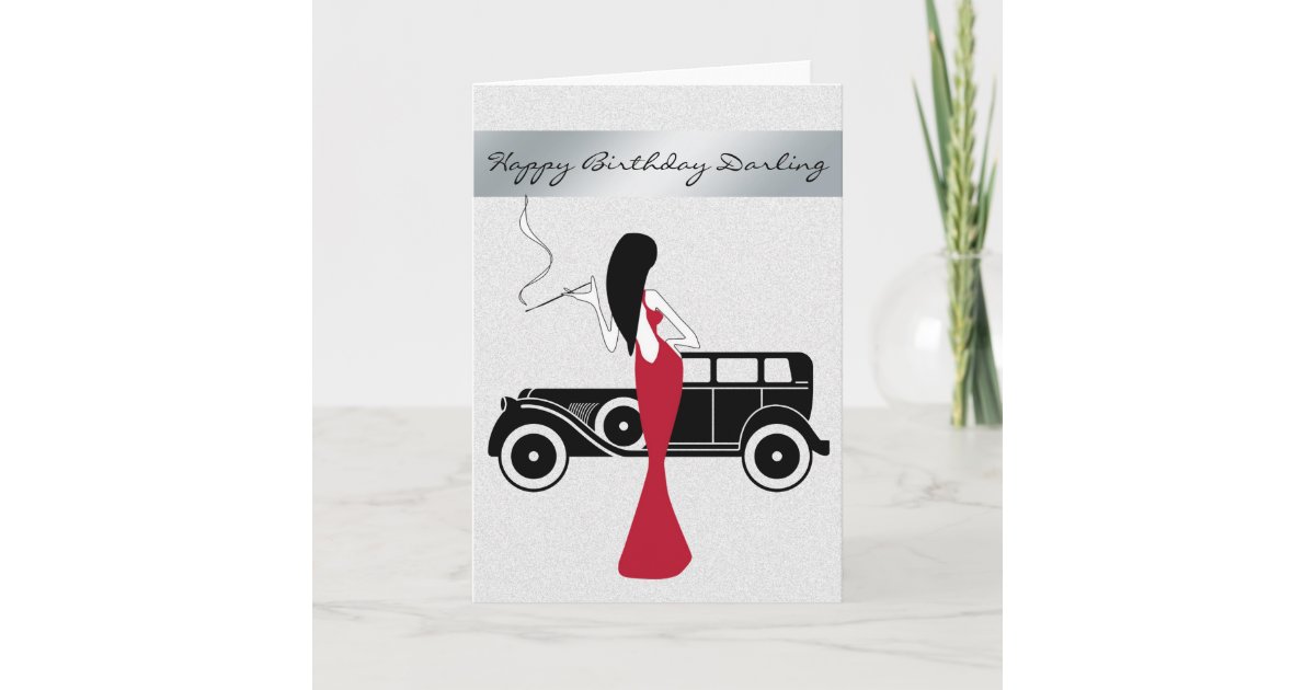 Carte Joyeux Anniversaire De Femme Chic Elegante Zazzle Ca