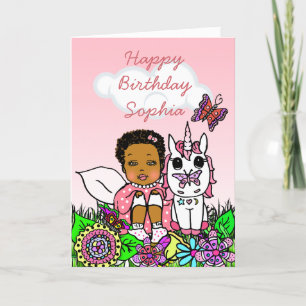 Carte Joyeux anniversaire de fille féerique lunatique