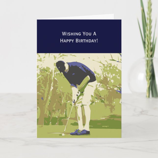 Carte Joyeux anniversaire de golfeur (Devant)