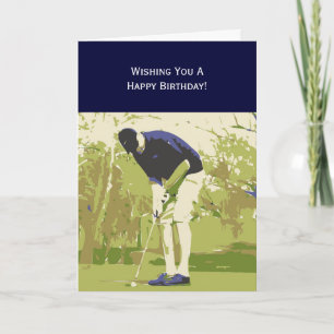 Carte Joyeux anniversaire de golfeur